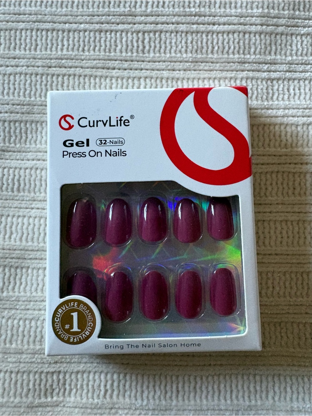 Curvlife Gel Press-On Nails in Plum Purple - 32 Pack